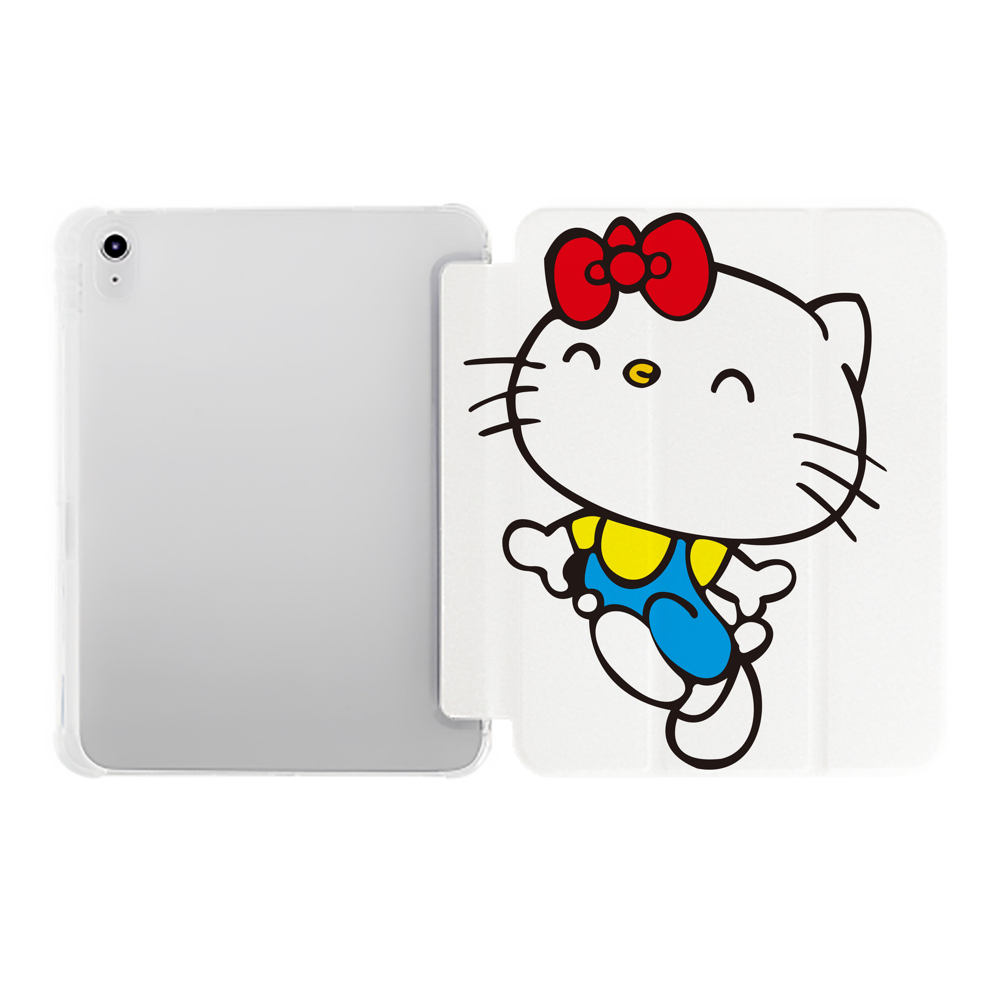（画像用） Hello Kitty ハローキティ IPad ケース ペン収納付き 三つ折りスタンド PUレザー×シリコン 対応機種9.5/10.5/10.9インチ